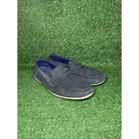 COLE HAAN Motogrand Penny Loafer Mens Size 10.5 Navy Nubuck Slip On Shoes C24717 main image 9